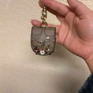 Coach Tan Floral Key Holder